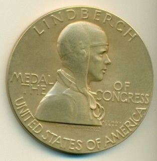 CHARLES LINDBERGH 2 3/4 BRONZE MEDAL OF CONGRESS FROM U.S.MINT