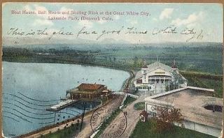 1909 Great White City Boat House Ball Room Skating Rink Denver CO PC 