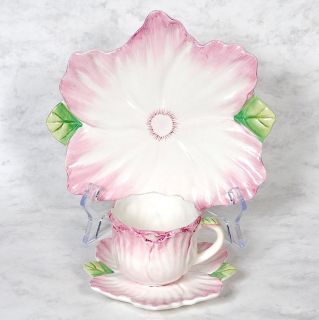 BOMBAY CO. TRIO   CUP, SAUCER & PLATE   PINK FLORAL