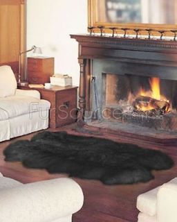 black new Sheepskin Bowron Australian quad 6 x 4 rug