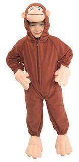 Boys Child Curious George Cute Fleece Monkey Jumpsuit Costume Outfit