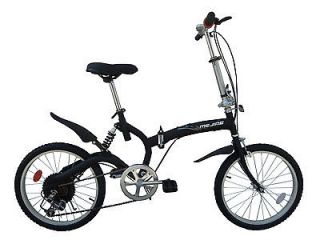 Black 6 Speed 20 Alloy Wheels with City Tires Folding bike College 