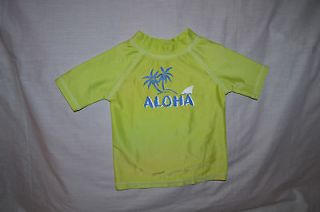 Koala Kids swim shirt. Size 3 6 Months. LN Neon green. Aloha. Palm 