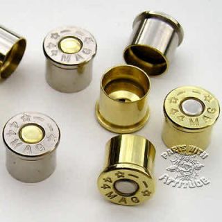 BRASS 44 MAG BULLET BOLT CAPS for HARLEY ENGINE COVERS ( 9 BRASS 