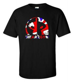   Shirt Gym Clothing Union Jack Wear2gym Muscle Logo Design S XXXL