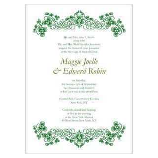 Wedding Reception Personalized Stationery LUCK OF THE IRISH Invitation 
