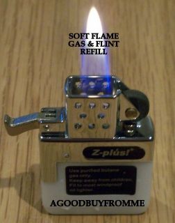 PLUS BUTANE SOFT FLAME REPLACEMENT INSERT FOR PETROL LIGHTERS FREE 