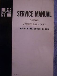 Hyster Service Manual E Series E60B E70B E80B E100B