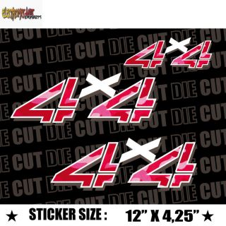 4x4 FX4 Offroad PINK CAMO Truck Decal Sticker COMPLETE SET 003