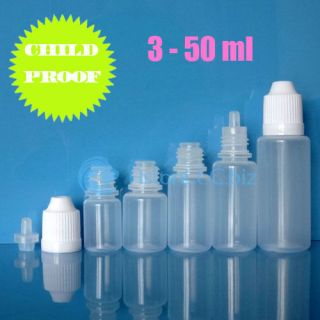   50ml Plastic Dropper Squeezable Bottles E Liquid Child Proof Safe