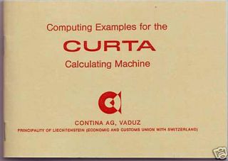 COMPUTING EXAMPLES FOR THE CURTA (booklet in english language)