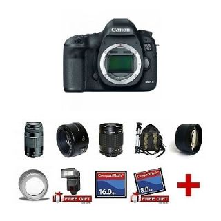 New Canon EOS 5D Mark III + 5 Lens Kit + 24GB + eTTL Flash +1 Yr 