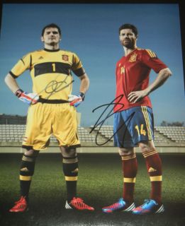 REAL MADRID   SPAIN   IKER CASILLAS & XABI ALONZO SIGNED EURO CUP 2012 