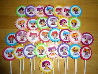 30 LALALOOPSY DOLLS inspired BIRTHDAY PARTY FAVOR cupcake toppers