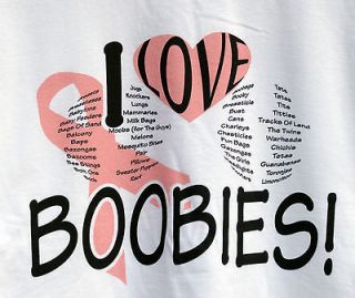Breast Cancer Awareness T shirt tee shirt I Love Boobies 3XL 3X 