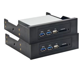  USB 3.0 Multi Function Hub and Card Reader for 3.5 or 5.25 Open Bay