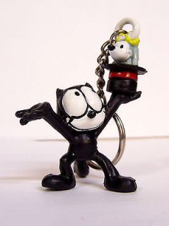 1989 Felix the Cat Productions Key Chain Figure Figurine w/ Top Hat 