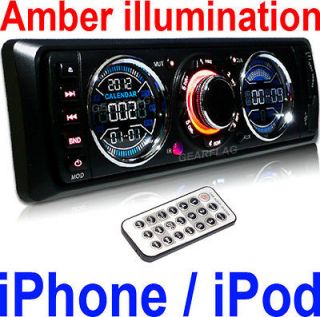  Dash SD USB MP3 iPhone Aux Car Stereo Radio Player Amber Light 892RED