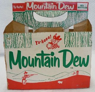 OLD MOUNTAIN DEW POP BOTTLE PAPER SIX PACK CARTON