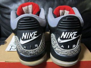 2001 Nike Air Jordan III 3 Retro Black Cement Red sz 9.5