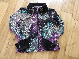 Kids Youth Western Show Outfit, Rail Shirt and Black Chaps  size 7/8