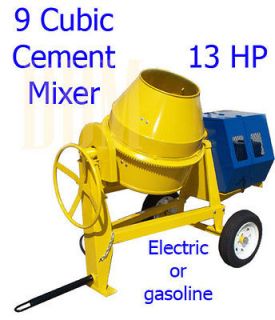 CU Cubic Cement Mixer 13HP Electric Gas Gasoline