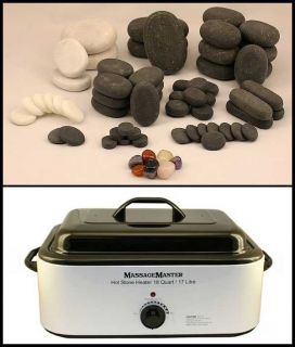   STONE MASSAGE KIT: 69 Basalt/Marble/Chakra Stones + 18 Quart Heater
