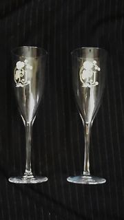 Newly listed Perrier Jouet Champagne Glasses Set of Two, Handpainted 