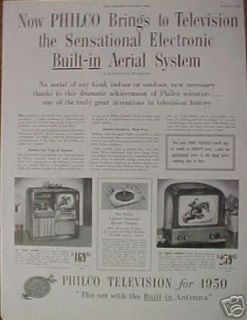 1950 PHILCO Television/TV Radio Record Player 1478/1400