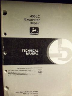 JOHN DEERE * 450LC Excavator Repair Manual new Value $190 Part 