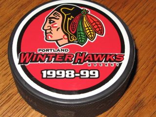 1998   1999 Season Portland Winterhawks WHL NHL IN GLAS CO Hockey Puck