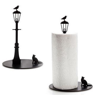   Design Cat Vs Crow Metal Paper Towel Holder Kitchen Tissue Roll Stand