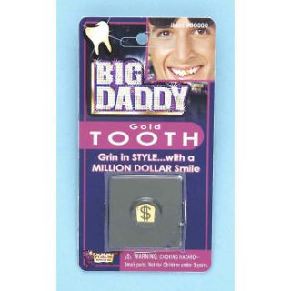 BIG DADDY GOLD TOOTH Fake Cap Cover Funny Joke Dollar Money Sign PIMP 