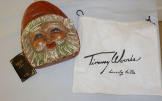 Timmy Woods Beverly Hills Collection Santa Wood New with Tags Bag 