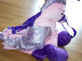 Size 2 3T Plush Pegasus Horse Pony Rider Halloween Costume Pink Purple 