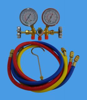 MANIFOLD GAUGE SET R12, R22 & R502 WITH SIGHT GLASS 36 HOSES