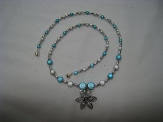 Blue & Silver Plated Bead Child Necklace Making Kit