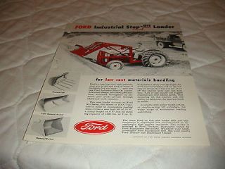 1956 FORD INDUSTRIAL STEP ON LOADER FOR FORD TRACTORS SALE BROCHURE