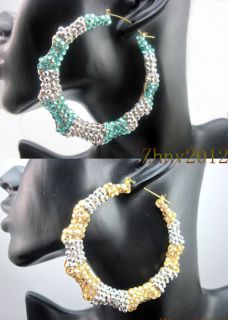 rhinestone bamboo earrings in Fashion Jewelry
