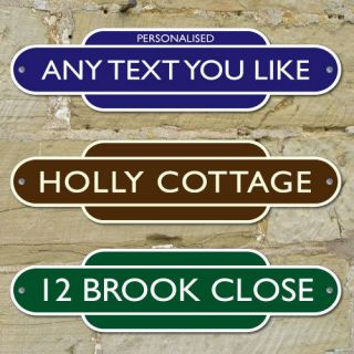   Totem Station Sign, Personalised Metal Sign, House Name Number Plaque