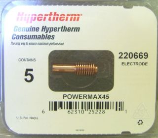 Hypertherm Powermax 45 Electrodes 5 Pack 220669