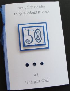 Handmade Personalised Birthday Card 50th Husband, Brother, Father, Dad 