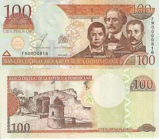 DOMINICAN Republic 100 Pesos Banknote World Currency Money Caribbean 