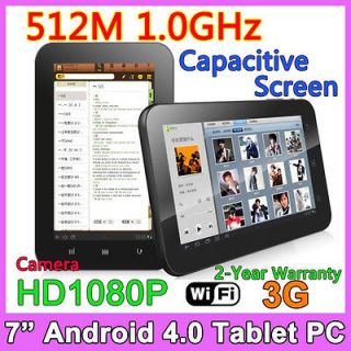 Window N12 7 Android 4.0 Tablet PC 1.0GHZ 512MB 8GB Mid Wifi 3G 