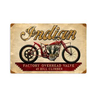 Indian Hillclimber Antique Classic Motorcycle Vintage Metal Sign