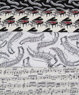 Music Notes Piano Musical 100% Cotton Fabric Timeless Treasures