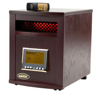   SH 1500RC Black Cherry Infrared Heater with Remote Control and Clock