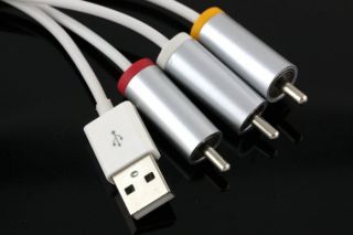Cheap USB TV RCA AV Cable to Ipod Adapter for iPad2 iPhone 4 3GS