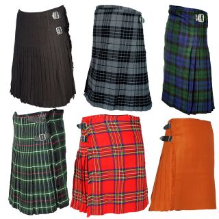 Various Colours of Scottish Traditional Tartan Kilts, Kilt, Sporran 