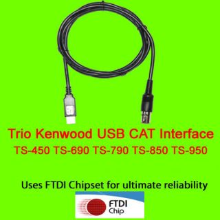 Trio Kenwood USB CAT Cable TS 450 TS 690 TS 790 TS850 TS 950 and more 